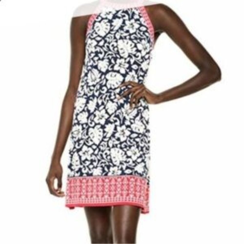 Max Studio Halter Neck Razor Back Floral Print Dress - Picture 1 of 6